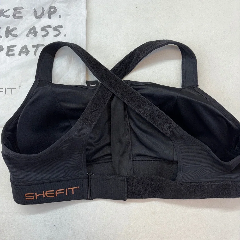 Shefit Ultimate Sports Bra Black‎ High Impact Adjustable Front Zip 3Luxe 110002